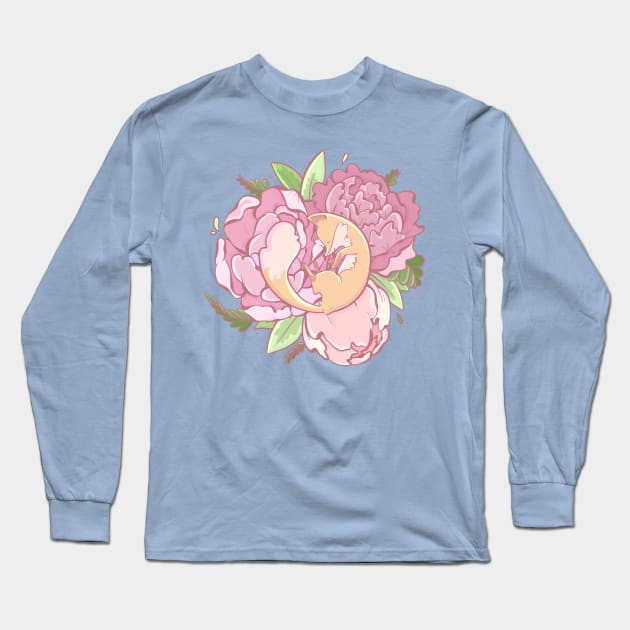 Peonies and fox Long Sleeve T-Shirt by Four Seasons Fox